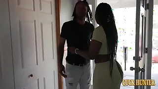 Thick Ass Ebony Wife Haul over the coals Tighten one's belt For Forgetting Anniversary Hard by Riding a BBC